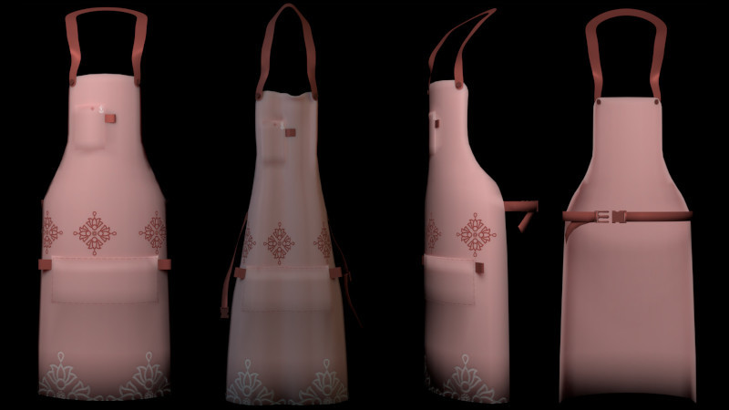 Restaurant waitress apron design 3D.